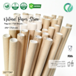 Natural Kraft Paper Straw - Flat Mouth 275*7,5mm