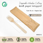 Individual Pack Wooden Fork 16 cm