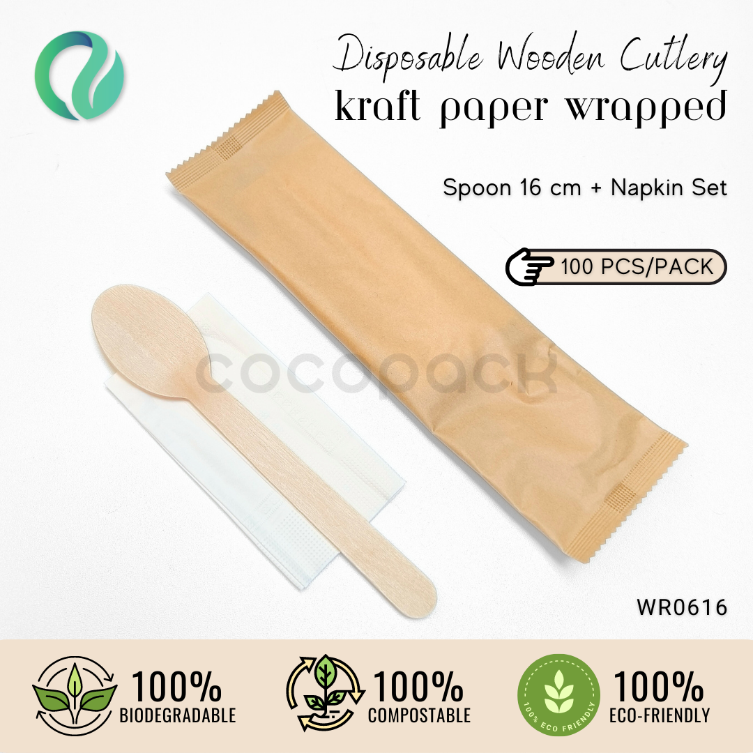 Individual Pack Wooden Spoon 16 cm