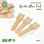 Disposable Wooden Mini Fork 7,5 cm