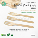 Disposable Wooden Mini Fork 10 cm
