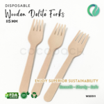 Disposable Wooden Mini Fork 11,5 cm