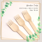 Disposable Wooden Fork 16 cm