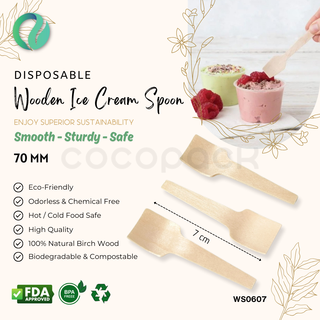 Disposable Wooden Mini Spoon 7 cm - Gambar 5