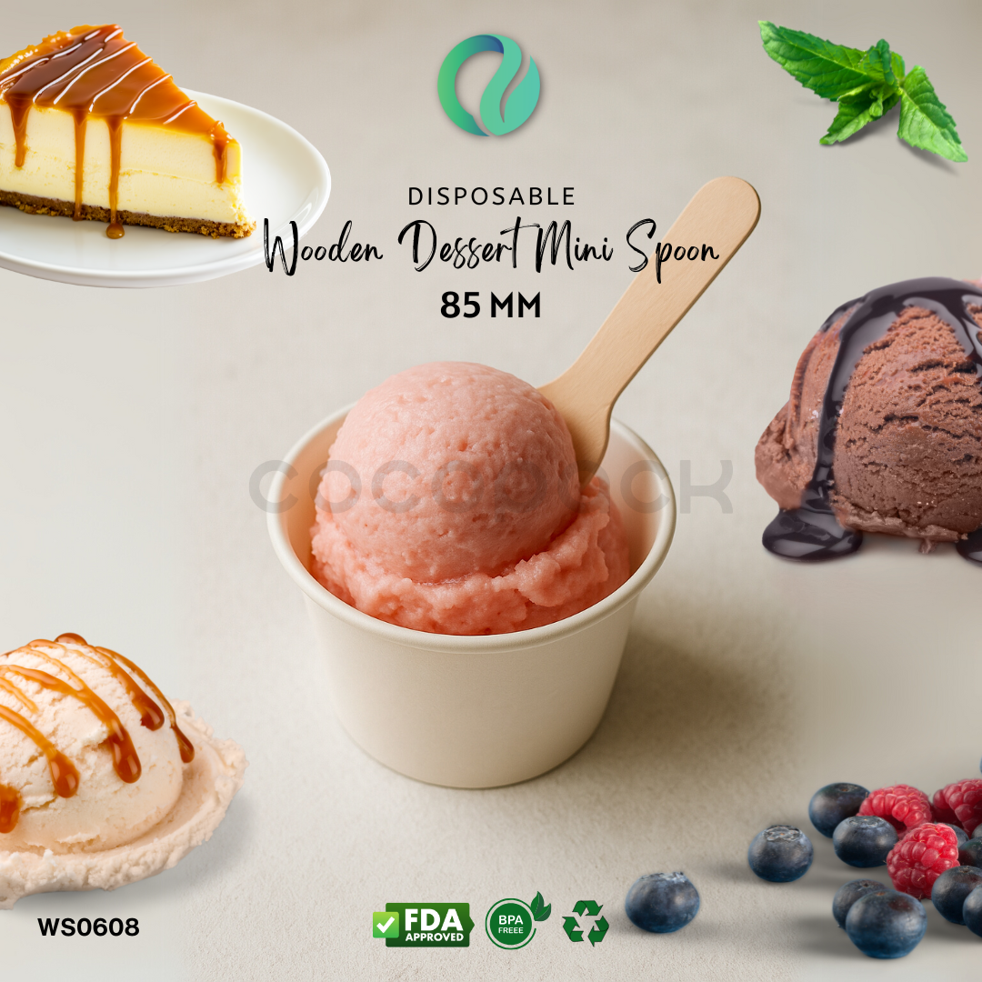 Disposable Wooden Mini Spoon 8,5 cm - Gambar 5
