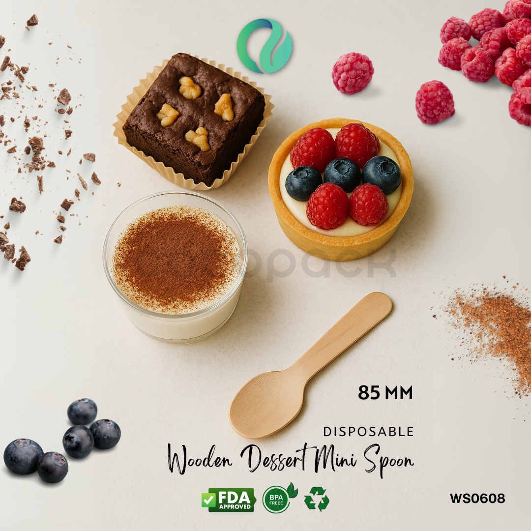 Disposable Wooden Mini Spoon 8,5 cm - Gambar 4