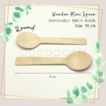 Disposable Wooden Mini Round Spoon 10 cm