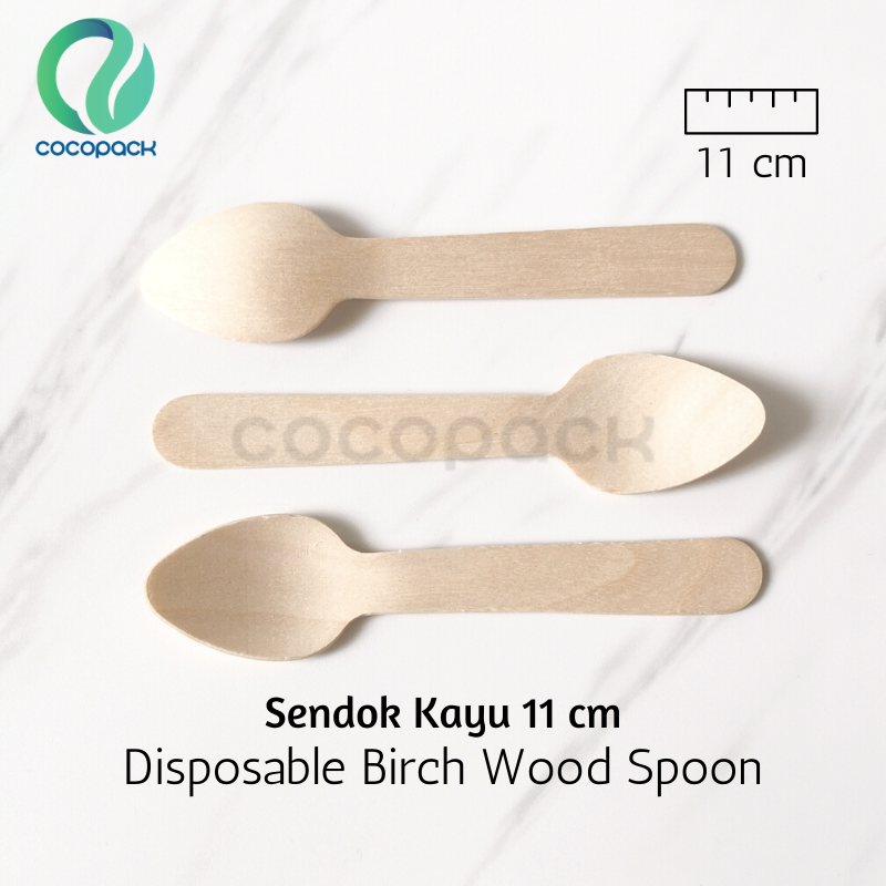 Disposable Wooden Classic Spoon 11 cm - Gambar 7