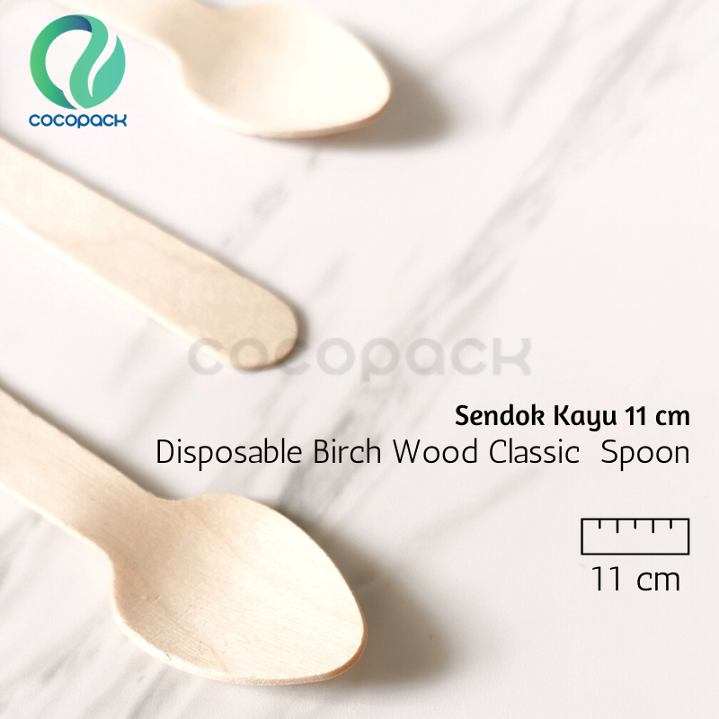 Disposable Wooden Classic Spoon 11 cm - Gambar 6