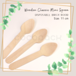 Disposable Wooden Classic Spoon 11 cm