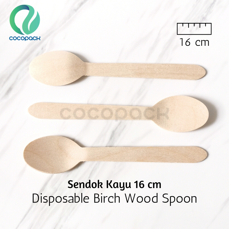 Disposable Wooden Spoon 16 cm - Gambar 7