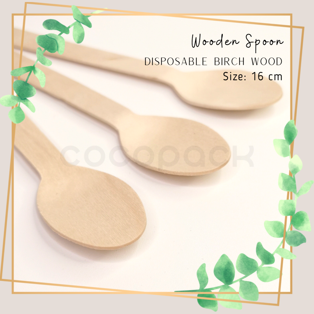 Disposable Wooden Spoon 16 cm - Gambar 5