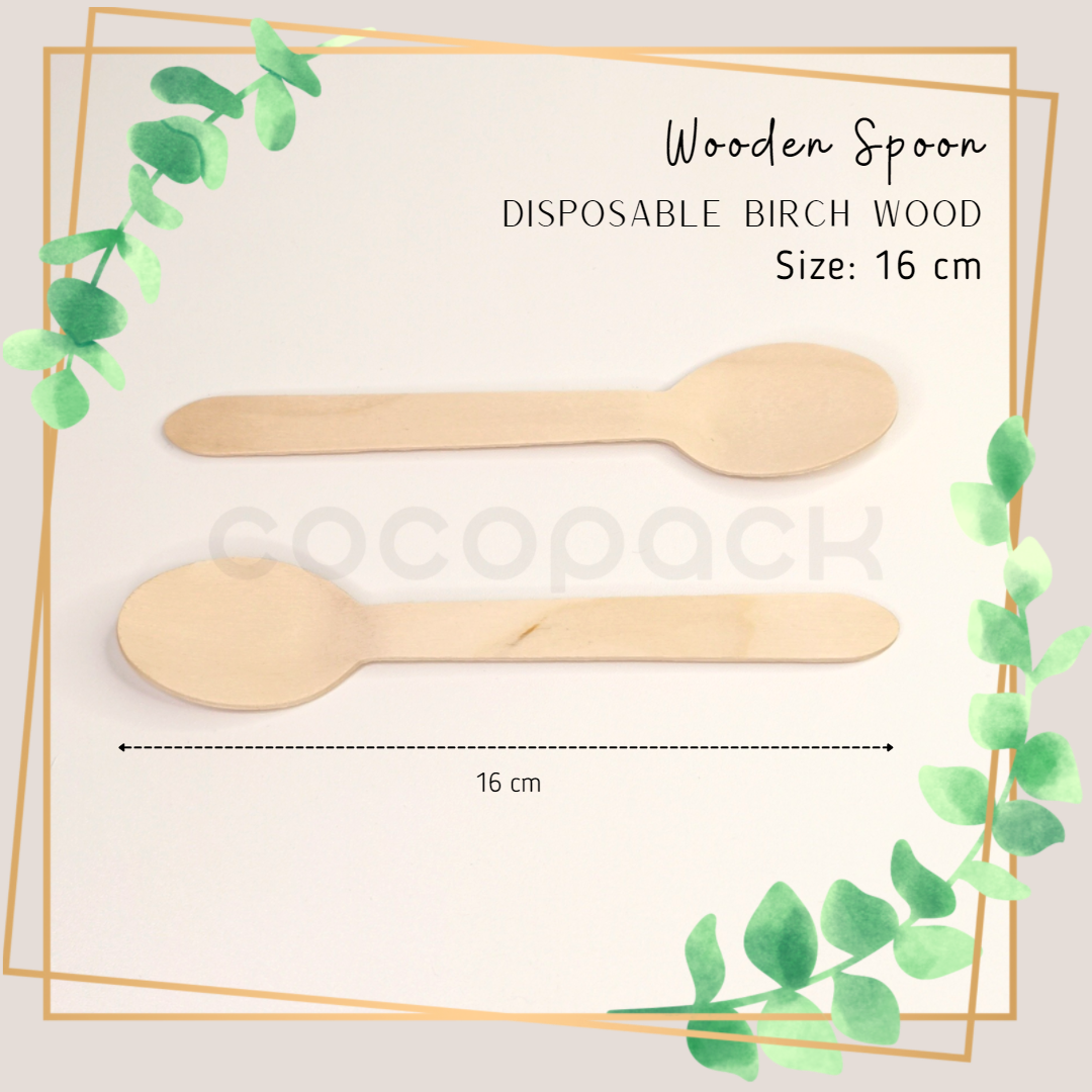 Disposable Wooden Spoon 16 cm - Gambar 4