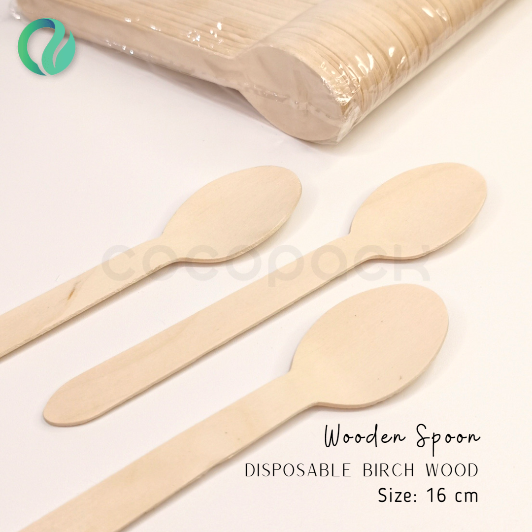 Disposable Wooden Spoon 16 cm