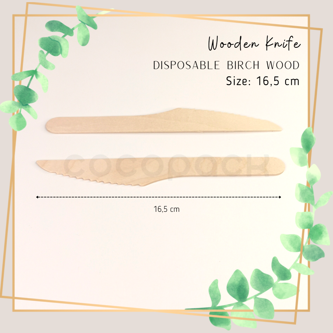 Disposable Wooden Knife 16,5 cm - Gambar 2