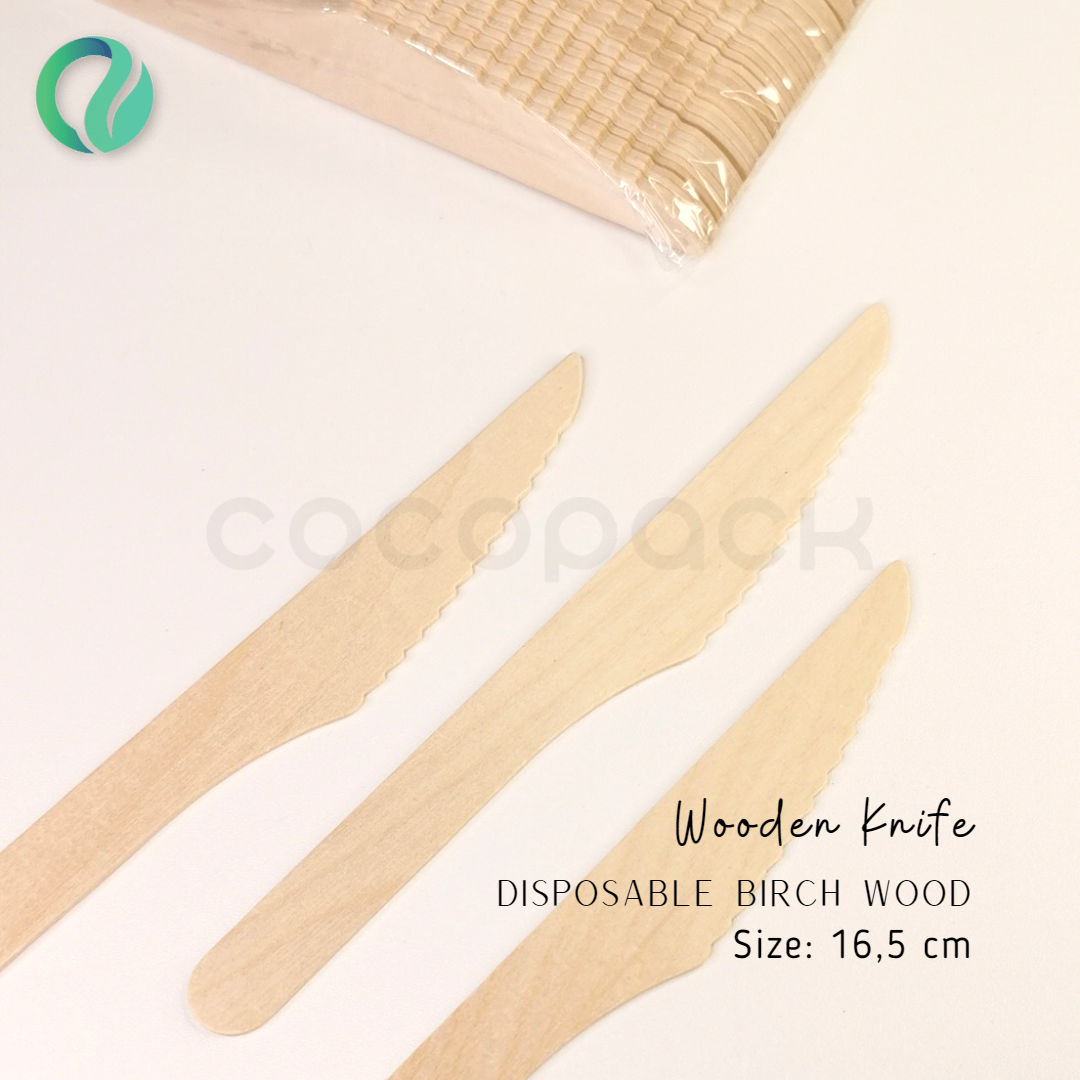Disposable Wooden Knife 16,5 cm - Gambar 3