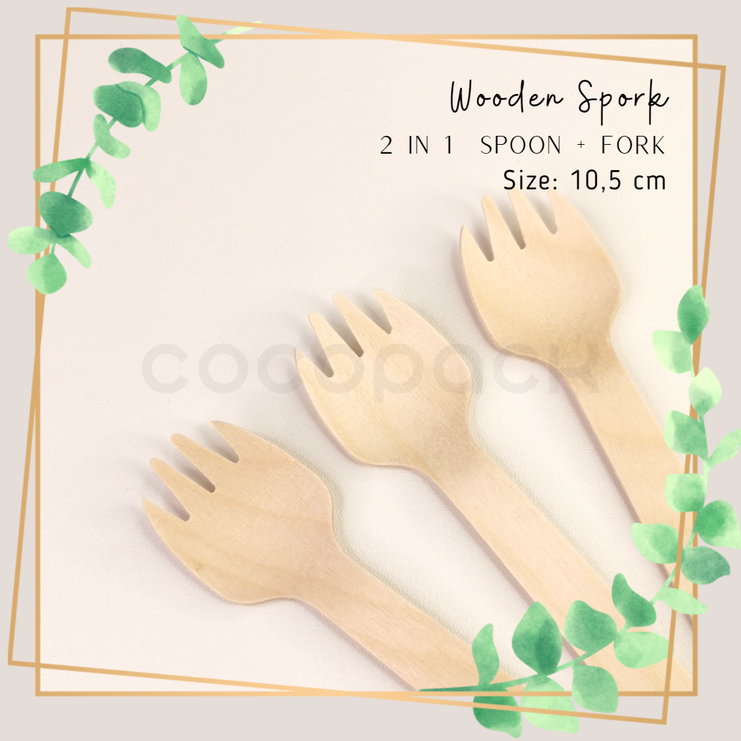 Disposable Wooden Spork 10,5 cm