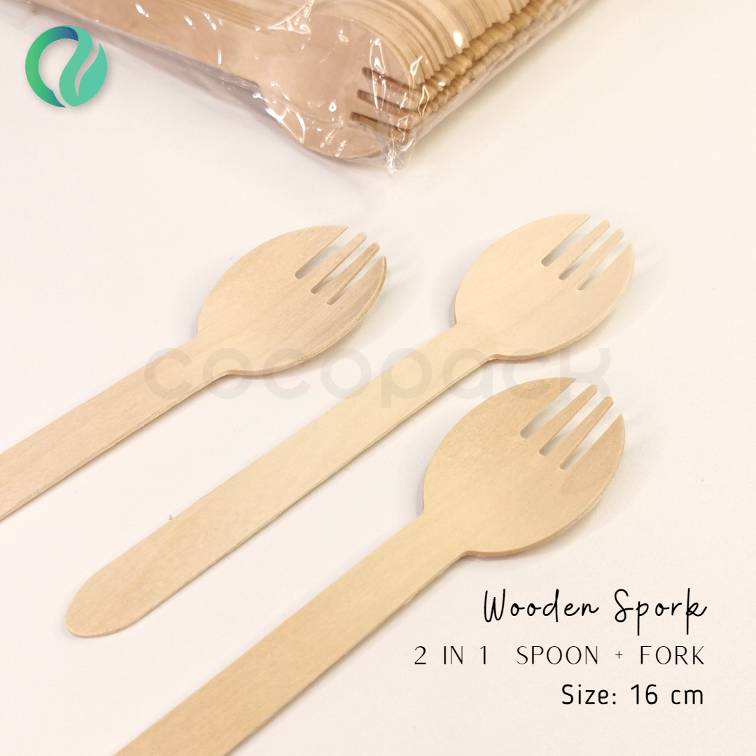 Disposable Wooden Spork 16 cm