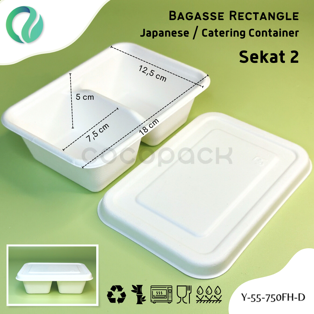 Bagasse Bento Box 400 ml - Gambar 2